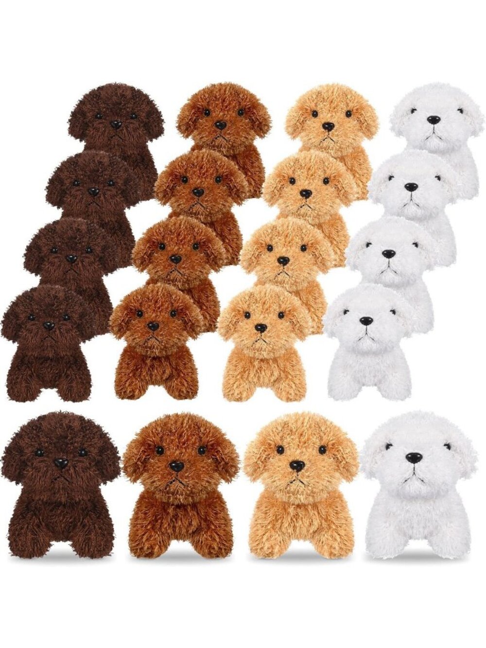20 Mini Dog Stuffed Animals Set - Cute Puppy Plush Toys for Adoption Favors